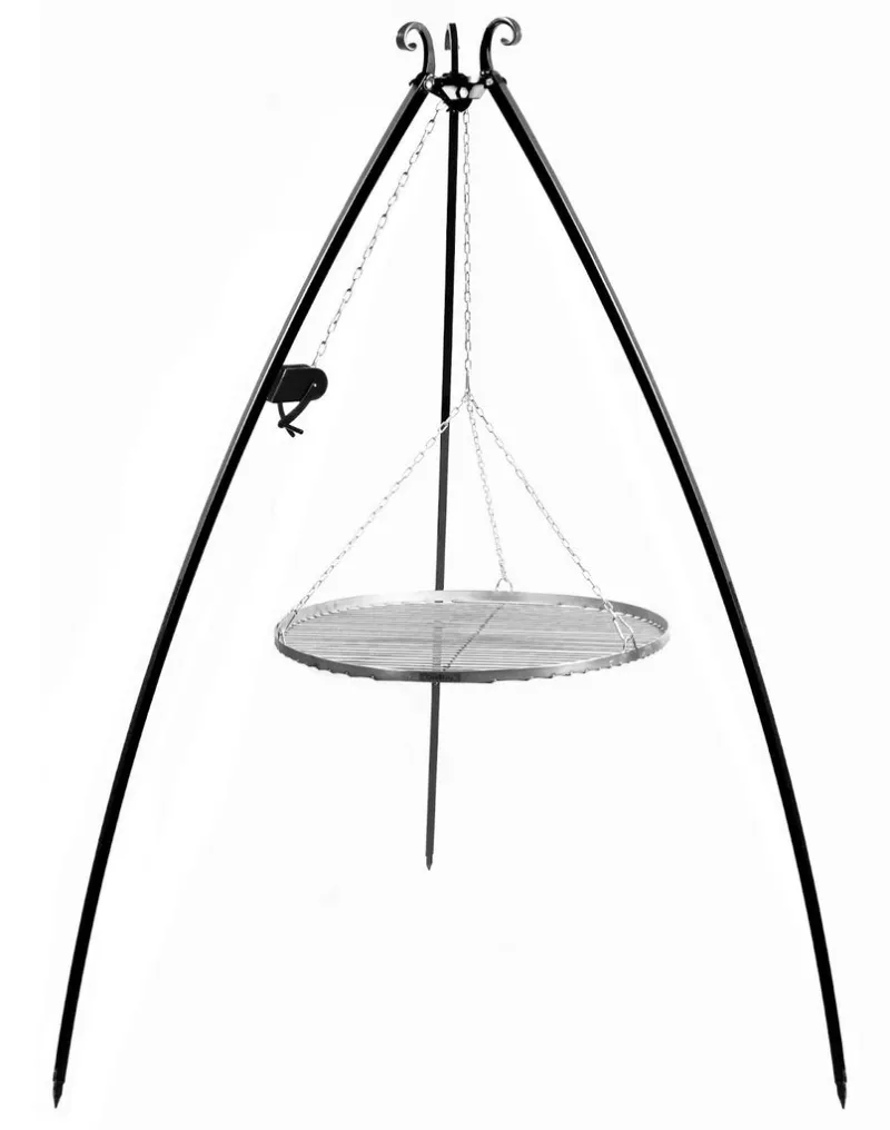 Cookking 200 cm Dreibein-Grill mit Winde und 80 cm Grillrost aus Edelstahl