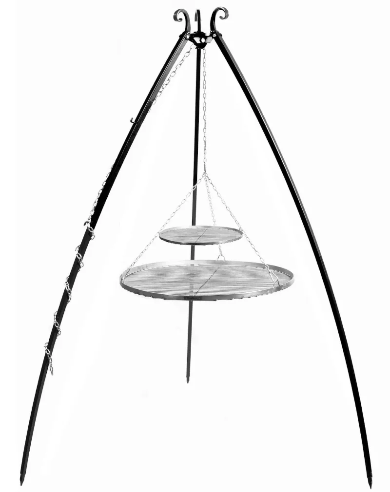 Cookking Schwenkgrill 200 cm - Doppelrost aus Edelstahl 80 cm + 40 cm – Bild 2