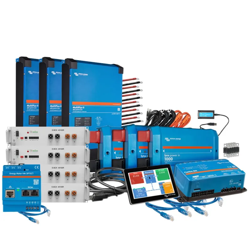 Backup-Kit Nachrüstsatz 20,5kWh mit Pytes 48100R-TE+ Akku Victron MultiPlus-II 48/5000 3-phasig mit Stromzähler
