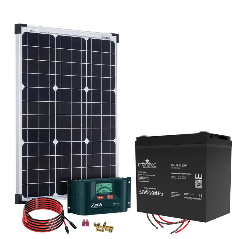 Offgridtec® 50 Watt Solar Set - BIG S 50W/50Ah/12V Solar-Komplettsystem