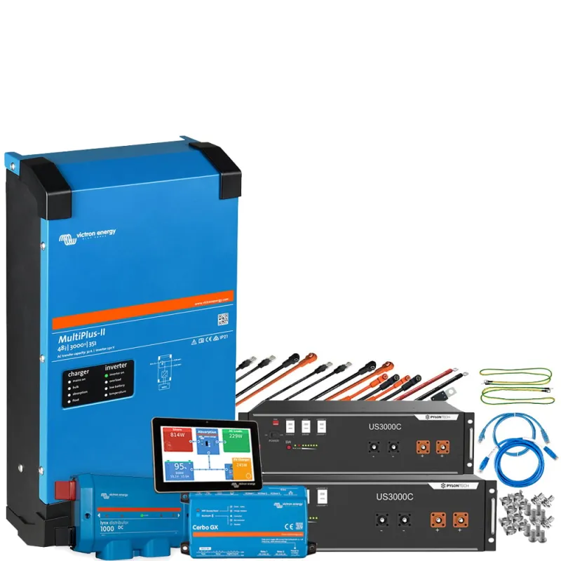 Backup-Kit 7kWh Pylontech LiFePO4 Akku - Victron MultiPlus II 48/5000 Wechselrichter 1-Phasig