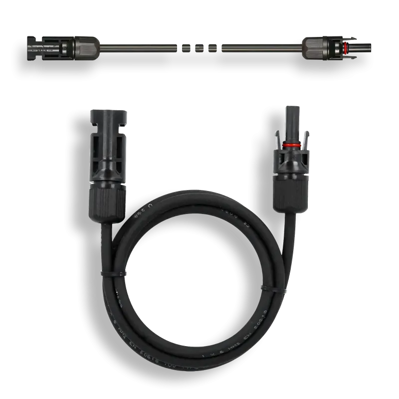 Komplettes Verlängerungskabel 6mm² mit MC4-Steckern, 4 Meter, für Solaranlagen.