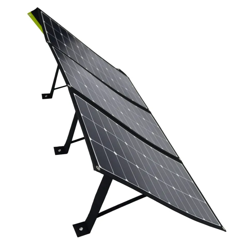 Geschlossenes Solarmodul FSP-2 in kompakter Transportgröße.