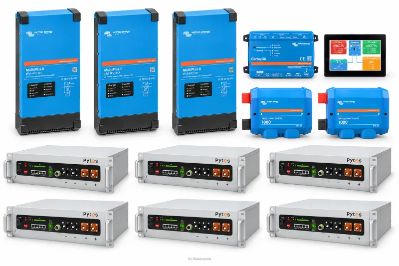Set 3 × MultiPlus-II 48/4K5/55-32 230 V · PYTES V5a · 30,72 kWh (6 Module) – Bild 2
