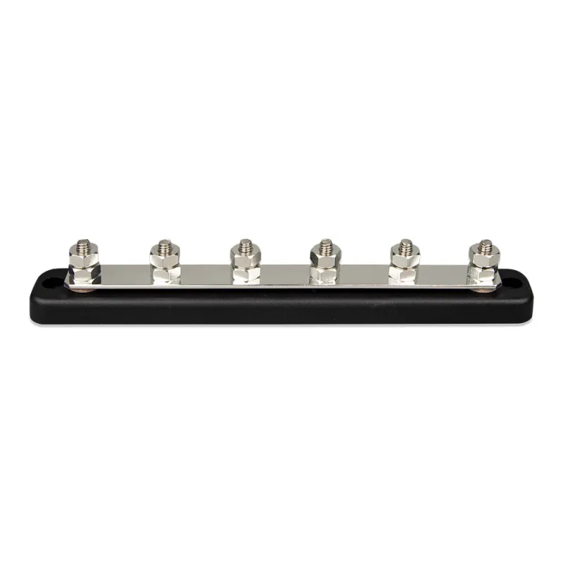 Seitliche Ansicht der Victron Energy Busbar 150A 6P mit Abdeckung