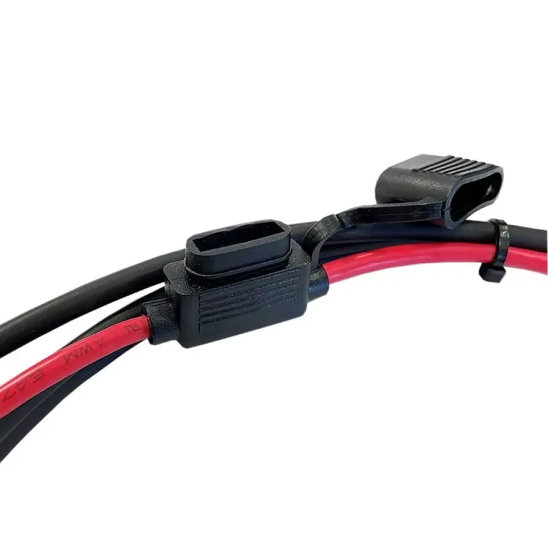 Offgridtec 1,5m Batteriekabel mit 10A Sicherung M8-Ringkabelschuh und Polklemmenadapter – Bild 2