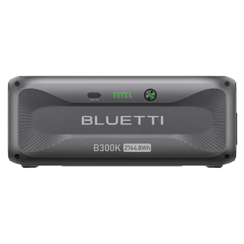 Detailansicht der Anschlüsse am Bluetti Batteriespeicher B300K