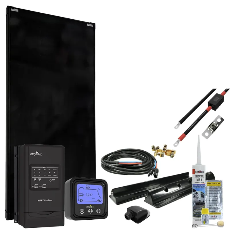 MobileBlack XL 180W Wohnmobil Solaranlage 30A MPPT DUO Laderegler PERC Solarmodul