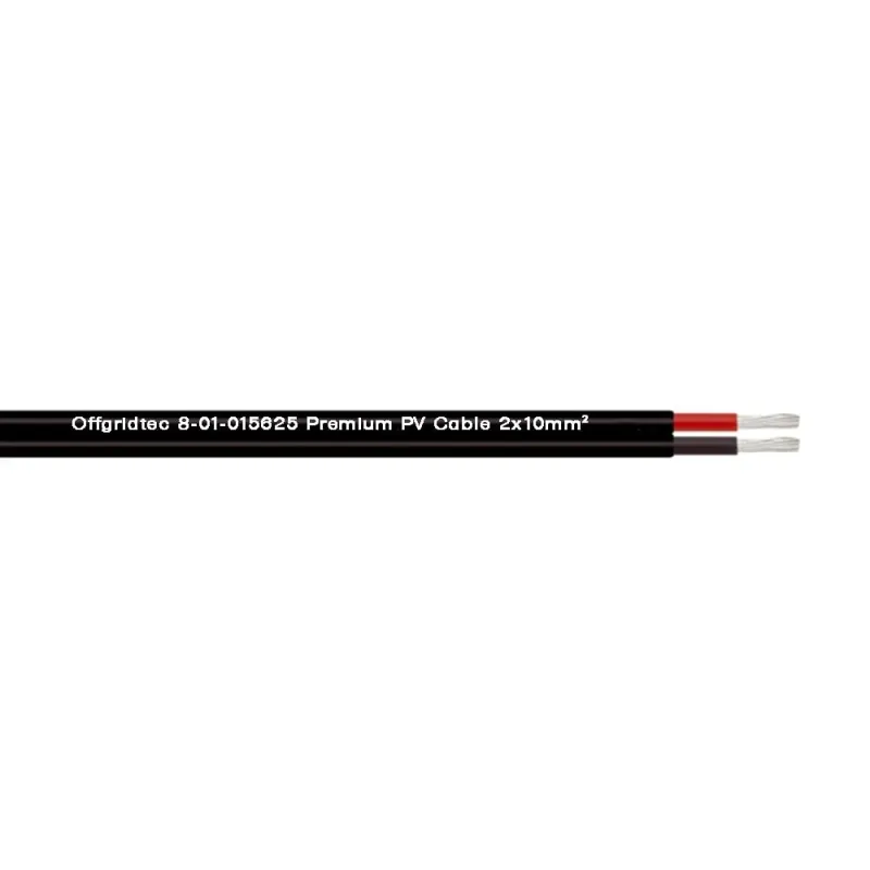 Solarkabel 2x10mm² H1Z2Z2-K Zweiadriges Solarkabel Schwarz