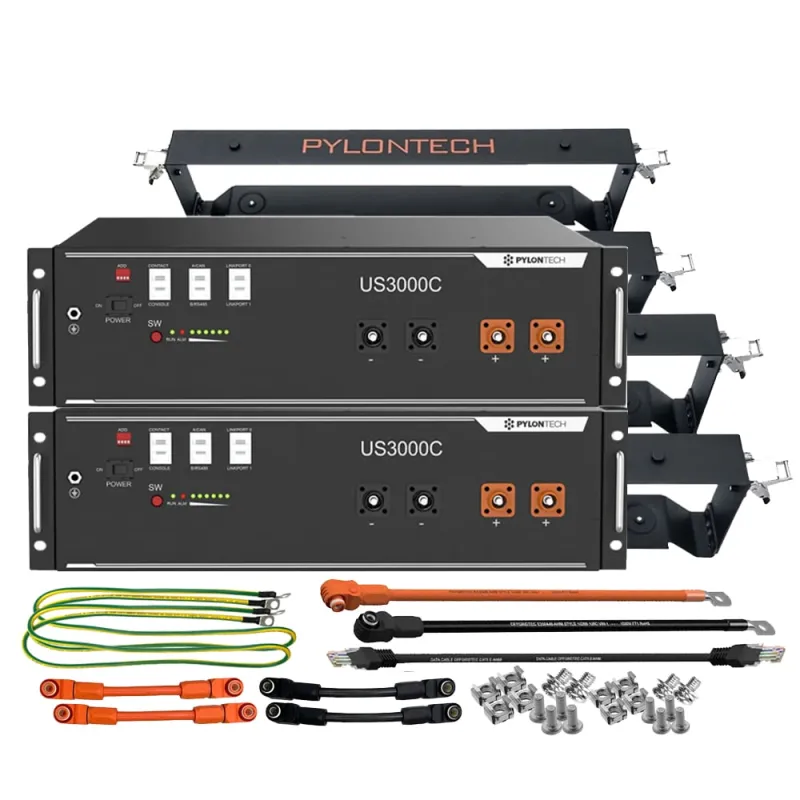 2x Pylontech US3000D LiFePO4 48V + Brackets + Anschlusskabel 7kWh Speicherpaket