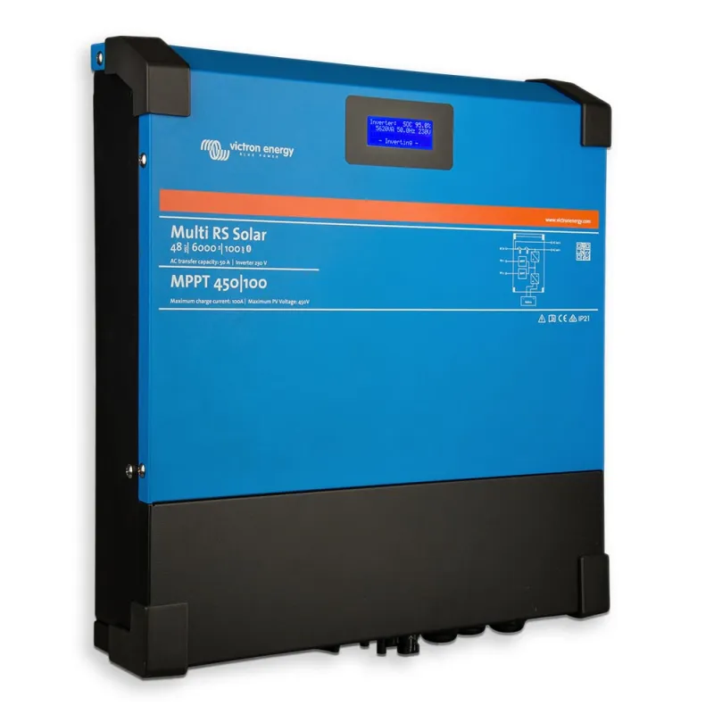 Anschlussbereich des Victron Energy Hybrid Ladegeräts für Batterie und AC – Wechselstrom