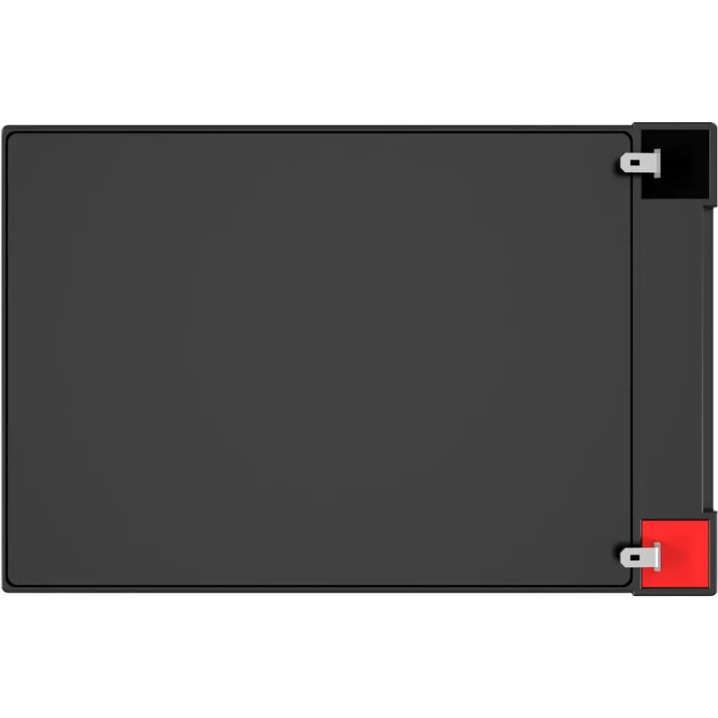 Anschlussklemmen und Typenschild des Batteriespeicher AGM 12V 12Ah im Detail