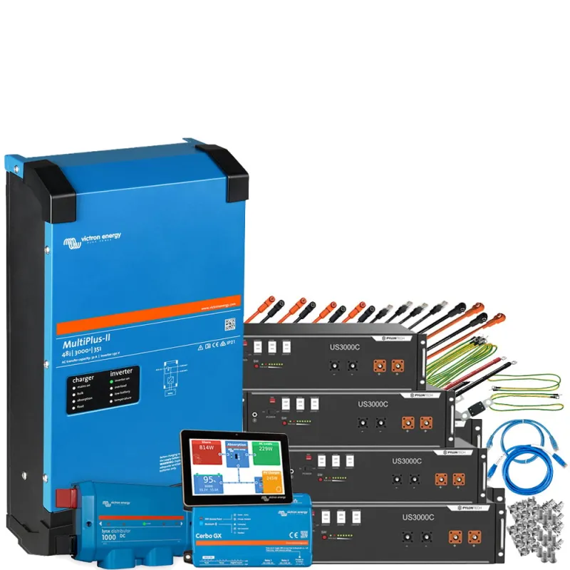 Backup-Kit 14kWh Pylontech LiFePO4 Akku - Victron MultiPlus II 48/5000 Wechselrichter 1-Phasig