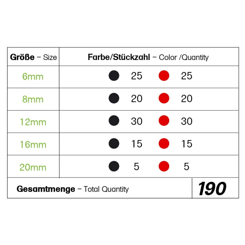 Schrumpfschlauch Sortiment Schwarz Rot 4:1 Ratio mit Kleber Doppelwandig 190 Stück 45mm Länge – Bild 2
