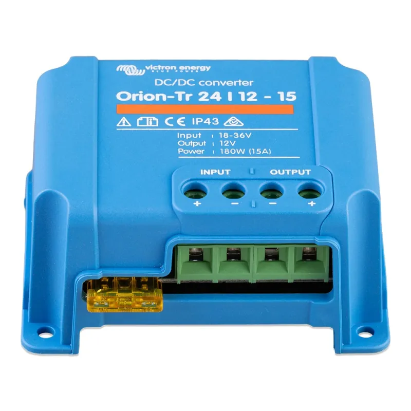 Rückseite des Victron Energy DC/DC Wandlers mit Anschlussmöglichkeiten
