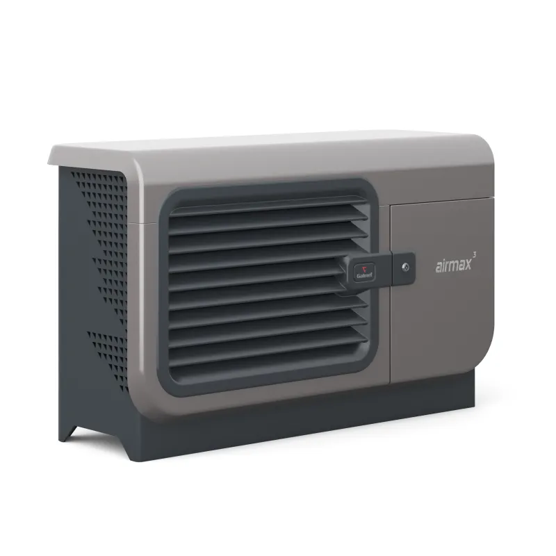Rechte Seitenansicht des Galmet Monoblock Wärmepumpensets mit 7 kW Leistung