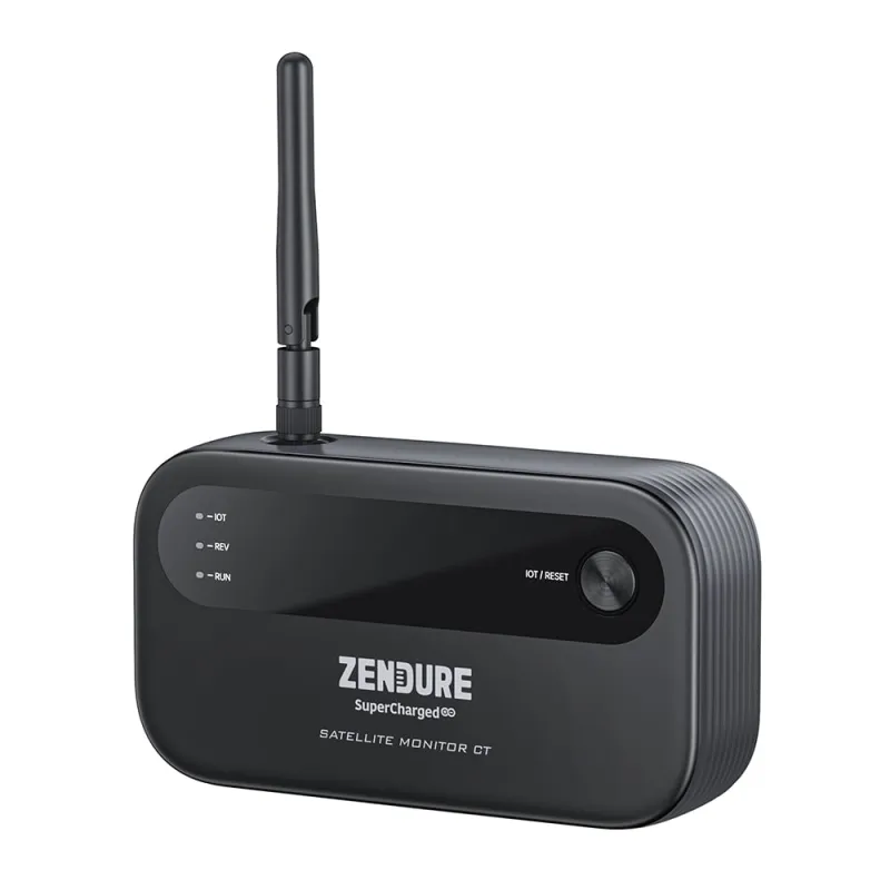 Frontansicht des Zendure Satellite Monitor mit Display und Anschlussmöglichkeiten