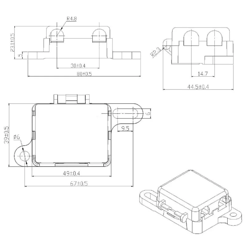 MIDI Sicherungshalter 2-fach Halter max. 200A – Bild 2