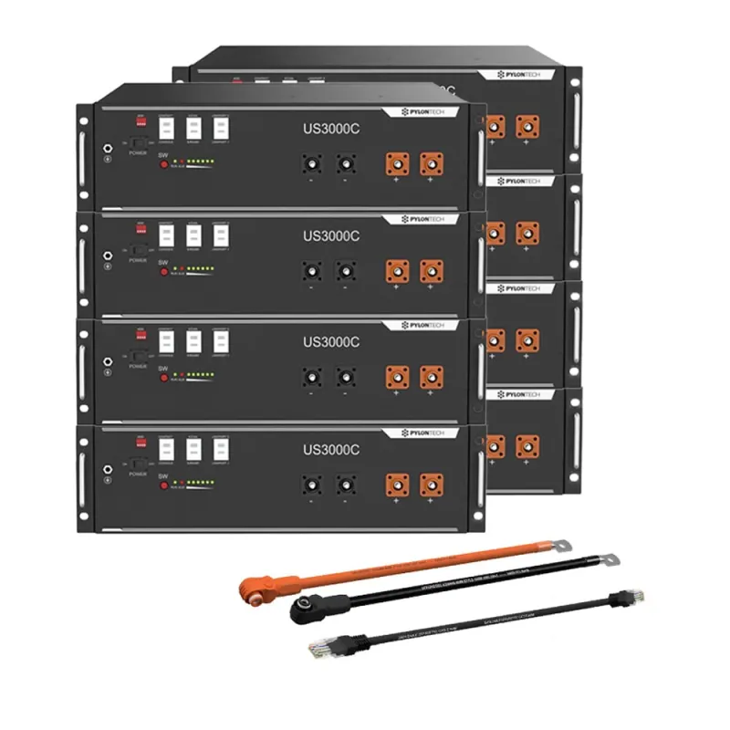 Pylontech 8x US3000D LiFePO4 Batterie 28kWh mit Wechselrichter-Anschlusskabelset