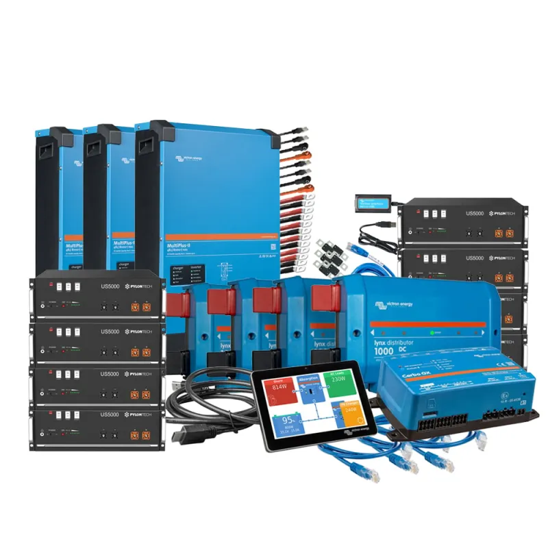 Backup-Kit 3-phasig 38,4kWh mit Pylontech US5000 Akku Victron MultiPlus-II 48/8000