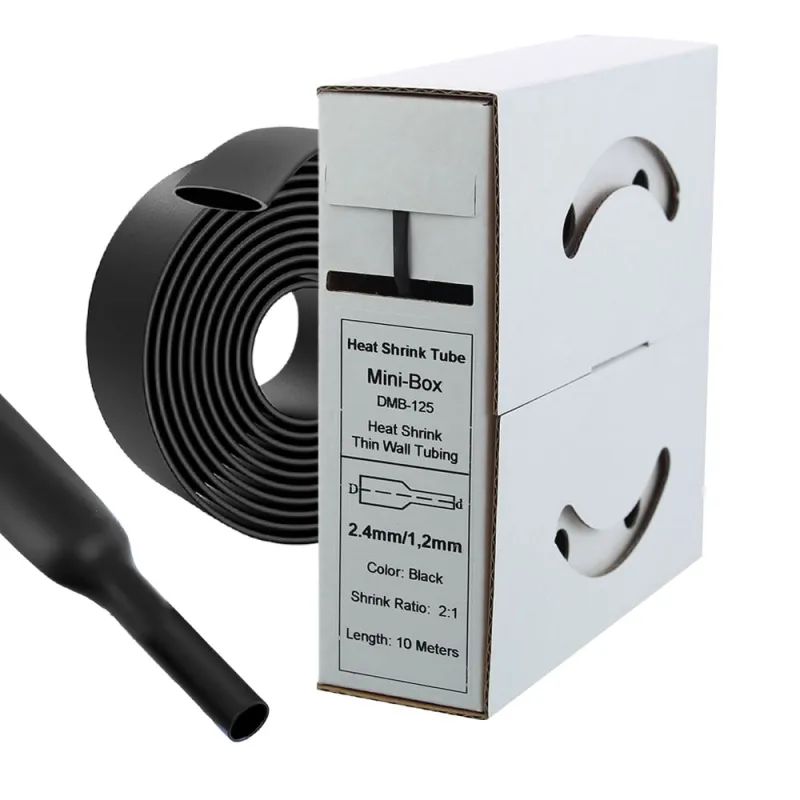 10 m Schrumpfschlauch 2,4 mm auf 1,2 mm Schwarz 2:1 – Offgridtec Kabelisolierung