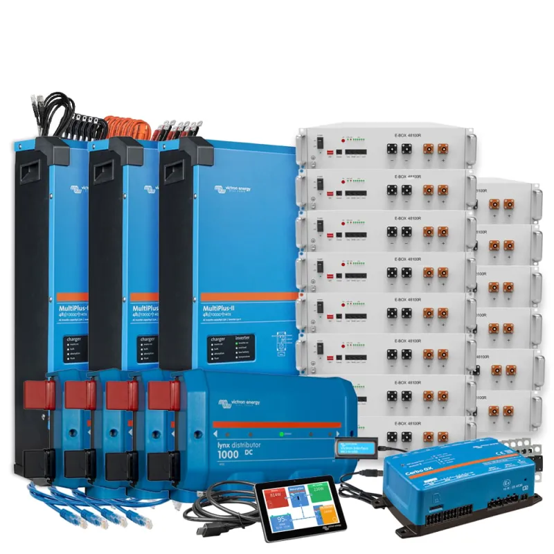 Backup-Kit Nachrüstsatz 71,7 kWh mit Pytes E-Box 48100R-TE+ Akku Victron Multiplus II 48/10000 3-Phasig
