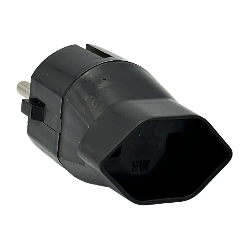Fixadapter Schuko auf Typ 21 2-polig 16A schwarz für Powerstations – Bild 2