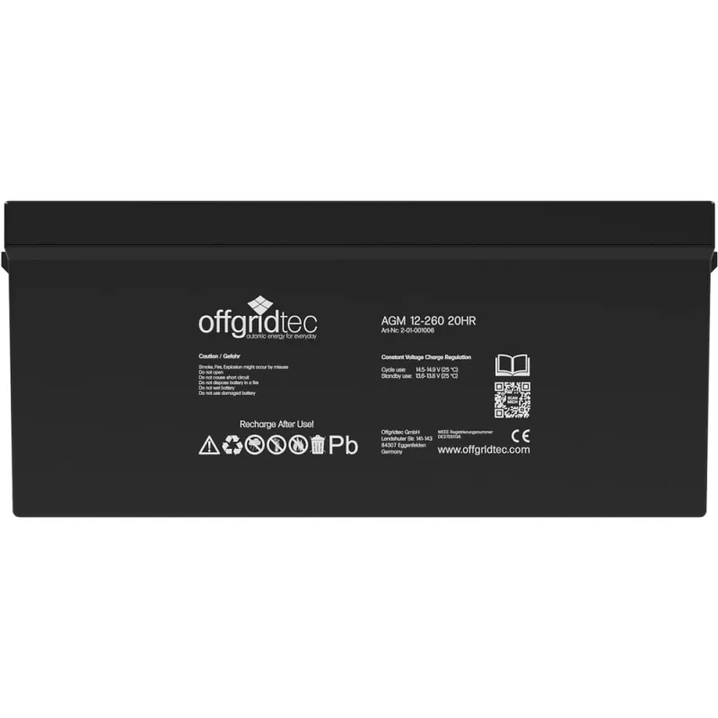 Offgridtec® AGM 260Ah 20HR 12V Solar Batterie Akku extrem zyklenfest – Bild 4