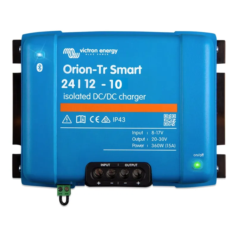 Isolierter DC/DC Ladebooster von Victron Energy, seitliche Ansicht mit Kühlrippen