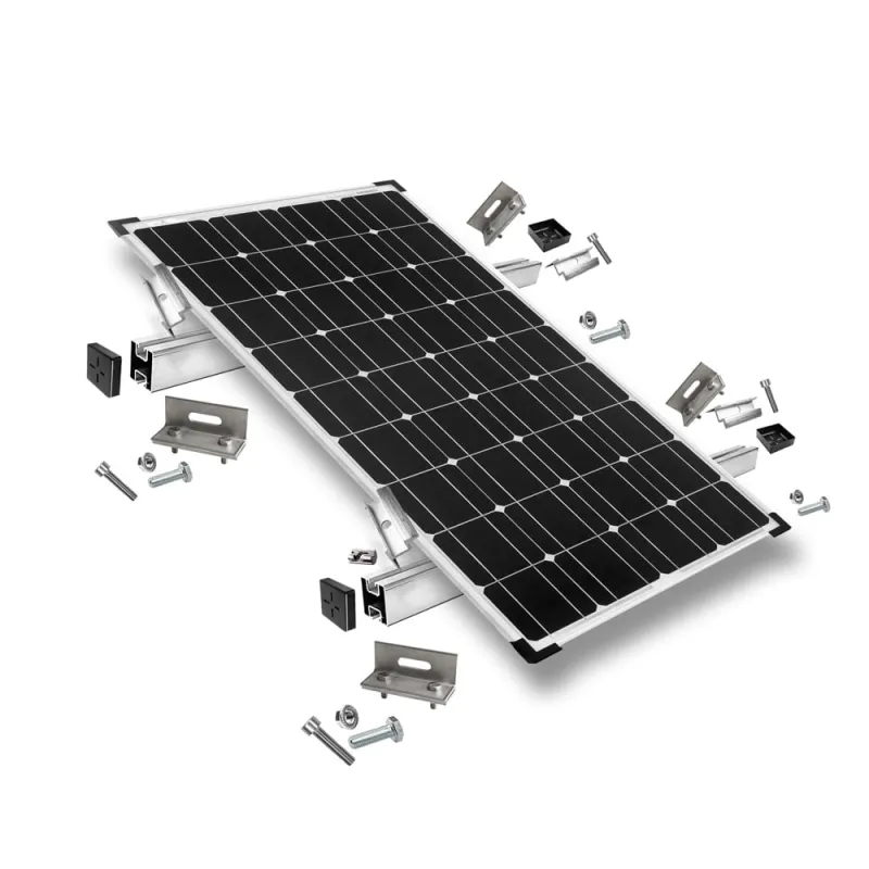 Befestigungskit mit Stehfalzklemmen für Schrägdachmontage 1 Solarpanel Rahmenhöhe 35mm