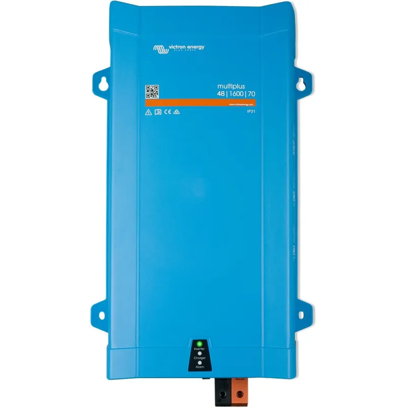 Victron Energy Wechselrichter Ladegerät MultiPlus 48/1600/20-16 Frontansicht mit Anschlüssen und Bedienelementen