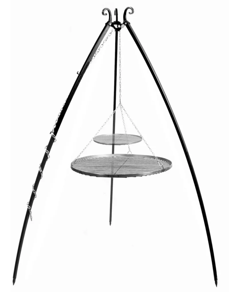 Cookking Schwenkgrill 200 cm - Doppelrost aus Rohstahl 70 cm + 40 cm – Bild 2