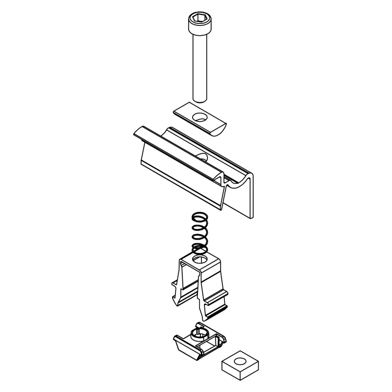K2 Systems Clamp EC 25-40: Befestigung von Solarmodulen auf einer Unterkonstruktion.