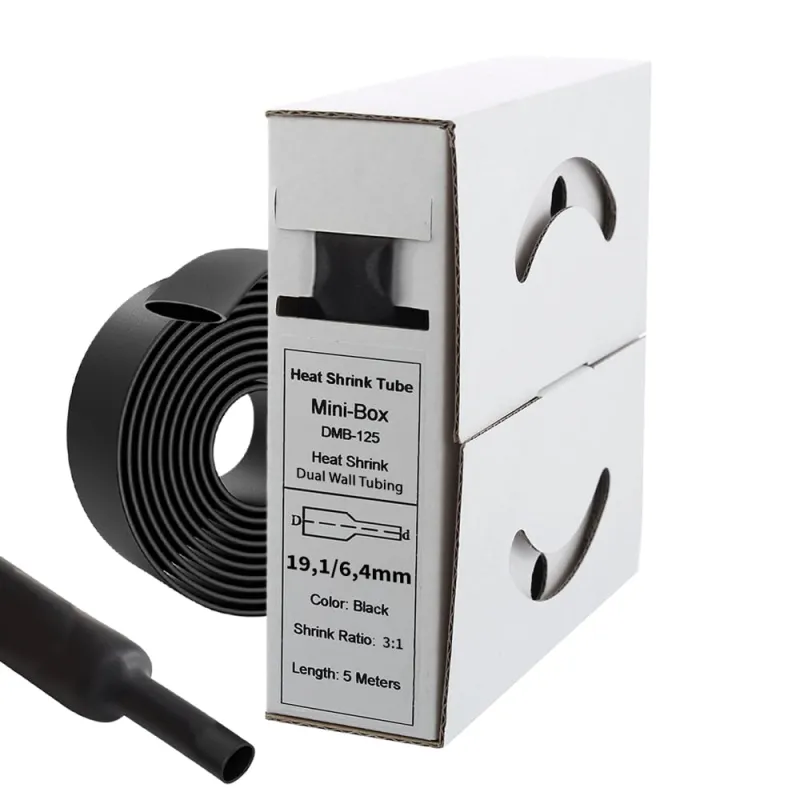 5m Schrumpfschlauch mit Kleber 19mm>6mm schwarz Ratio 3:1