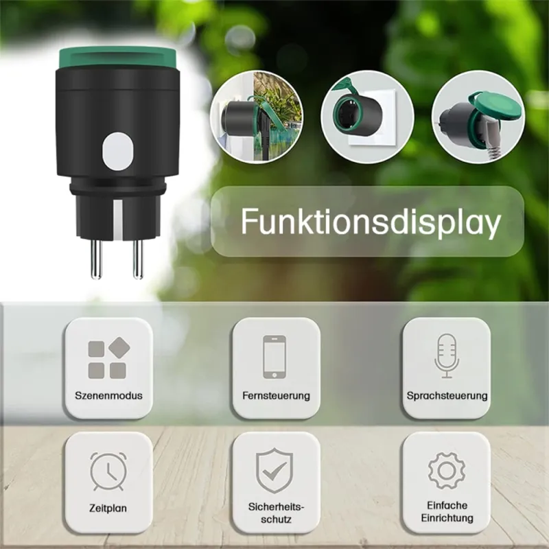 Smarte Außensteckdose WiFi mit Smart Life- oder Tuya App-Steuerung IP44 Wasserdicht Outdoor – Bild 6