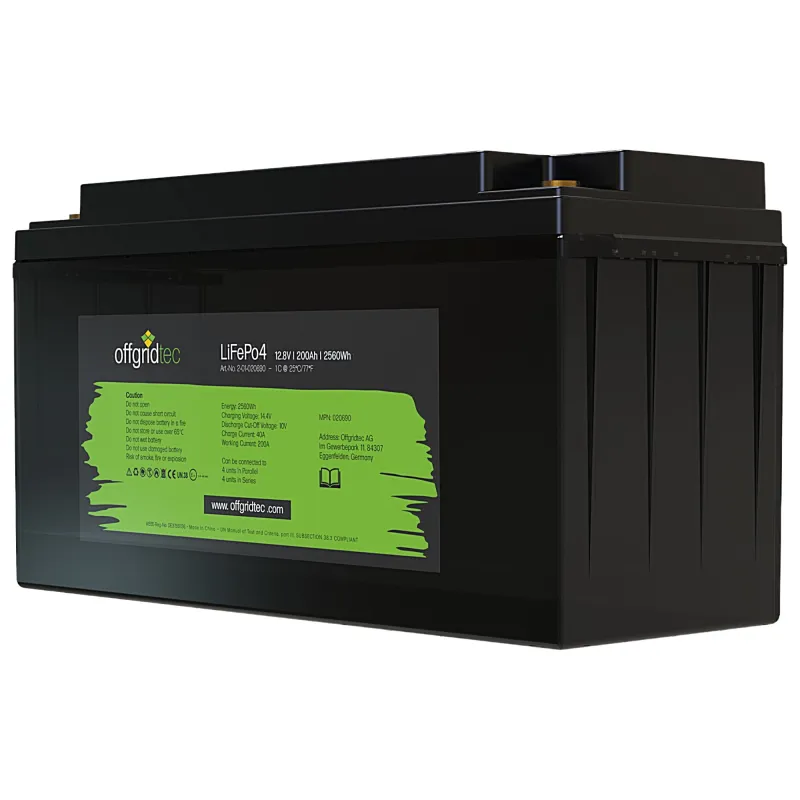 LiFePo4 Akku 12/200 12,8V 200Ah BMS integriert 2560Wh
