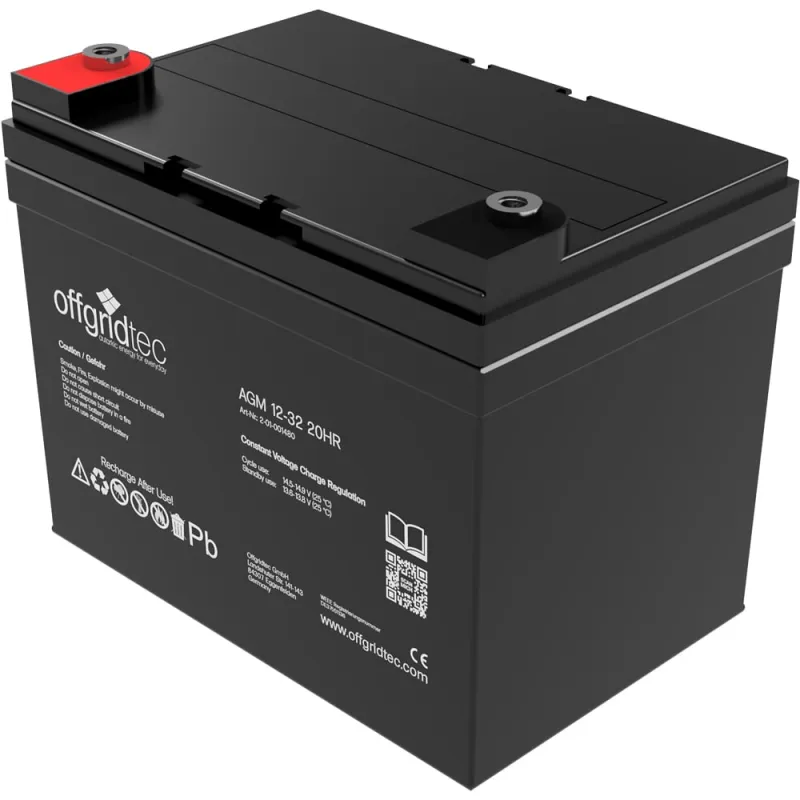 Offgridtec® AGM 32Ah 20HR 12V Solar Batterie Akku extrem zyklenfest