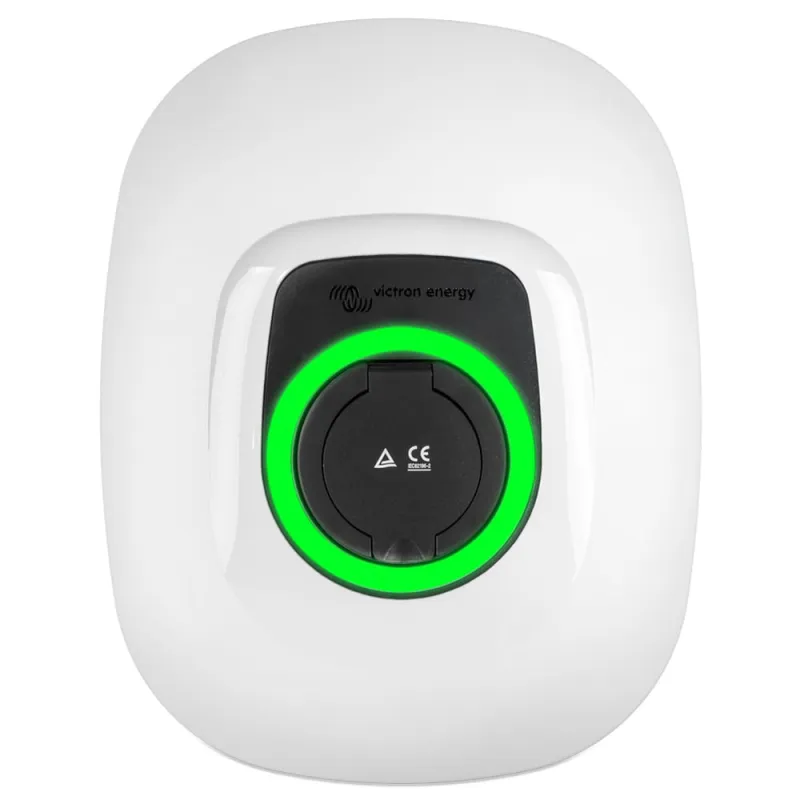 Weiße Frontblende für Victron Energy Wallbox, seitliche Ansicht.
