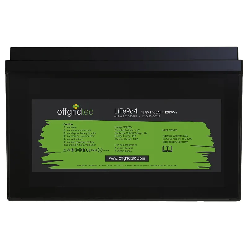 LiFePo4 Akku 12/100 12,8V 100Ah BMS integriert 1280Wh – Bild 2