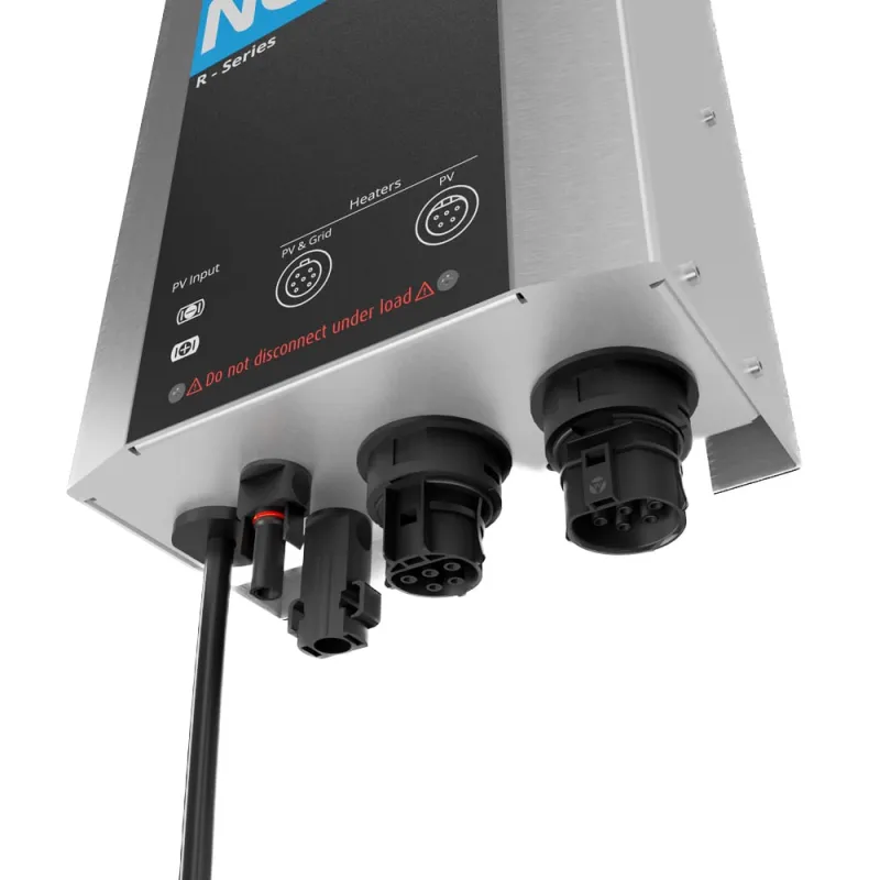 Seitliche Ansicht des Nexol NEX-R2 Energy Controllers mit horizontaler Einbaulage