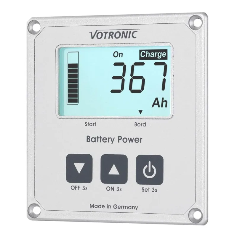 Frontansicht des Votronic LCD-Batterie-Computers 200 S zur Batterieüberwachung