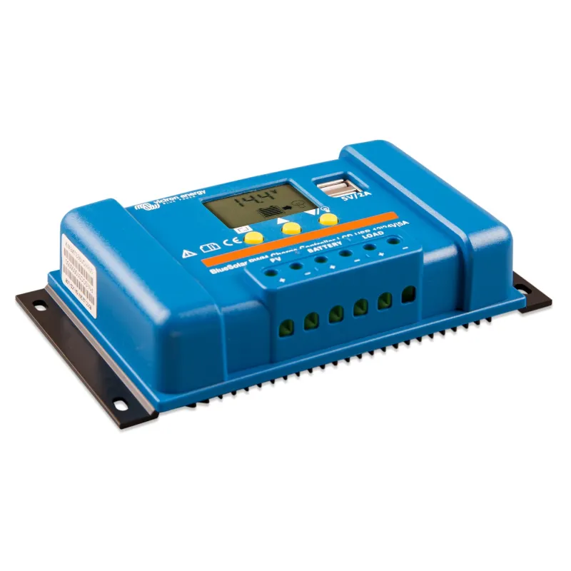Victron Solarladeregler BlueSolar PWM-LCD&USB mit Display und USB-Anschluss für 12V/24V-Systeme.