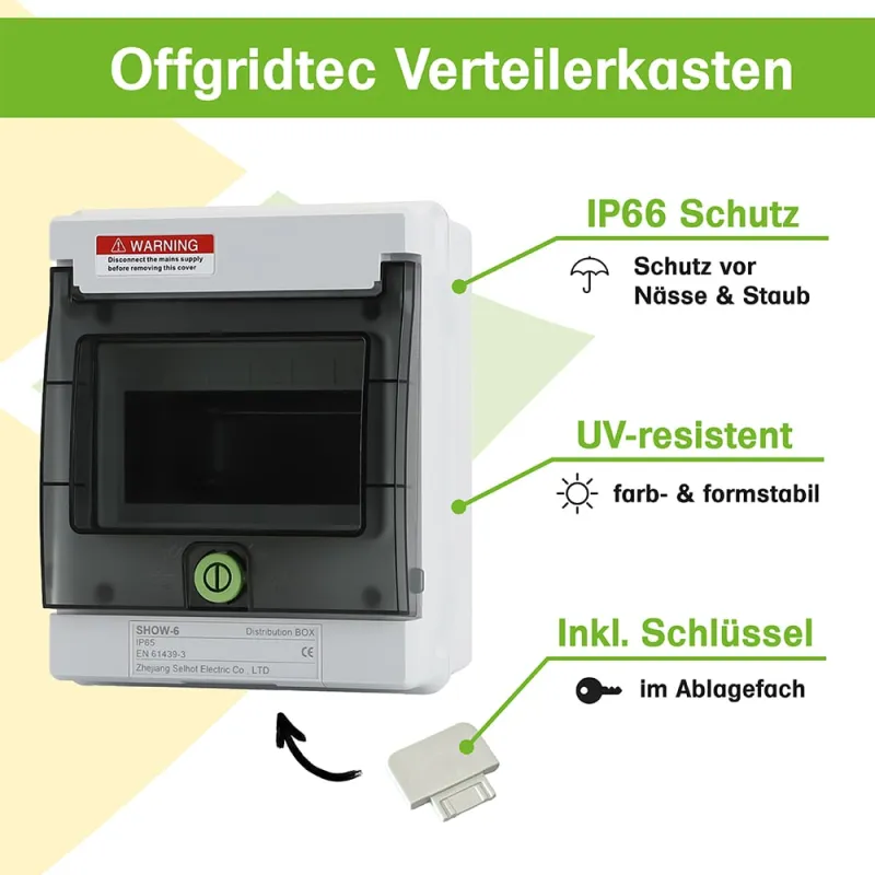 Verteilerkasten mit 6 TE und DIN-Schiene IP66 UV-beständig wasser- und staubgeschützt – Bild 2