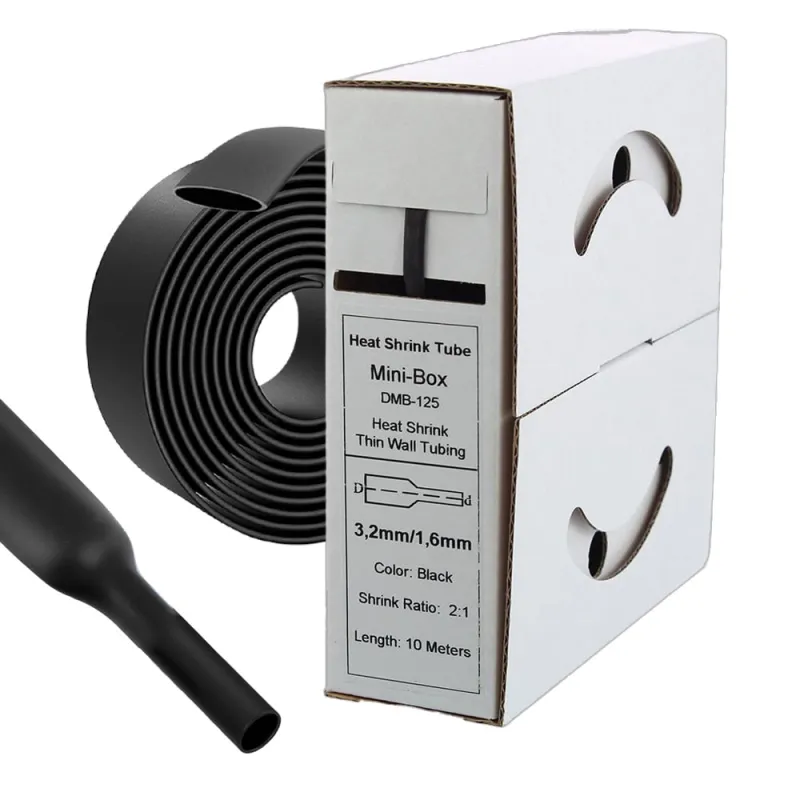 10 m Schrumpfschlauch 3,2 mm auf 1,6 mm Schwarz 2:1 – Offgridtec Kabelisolierung