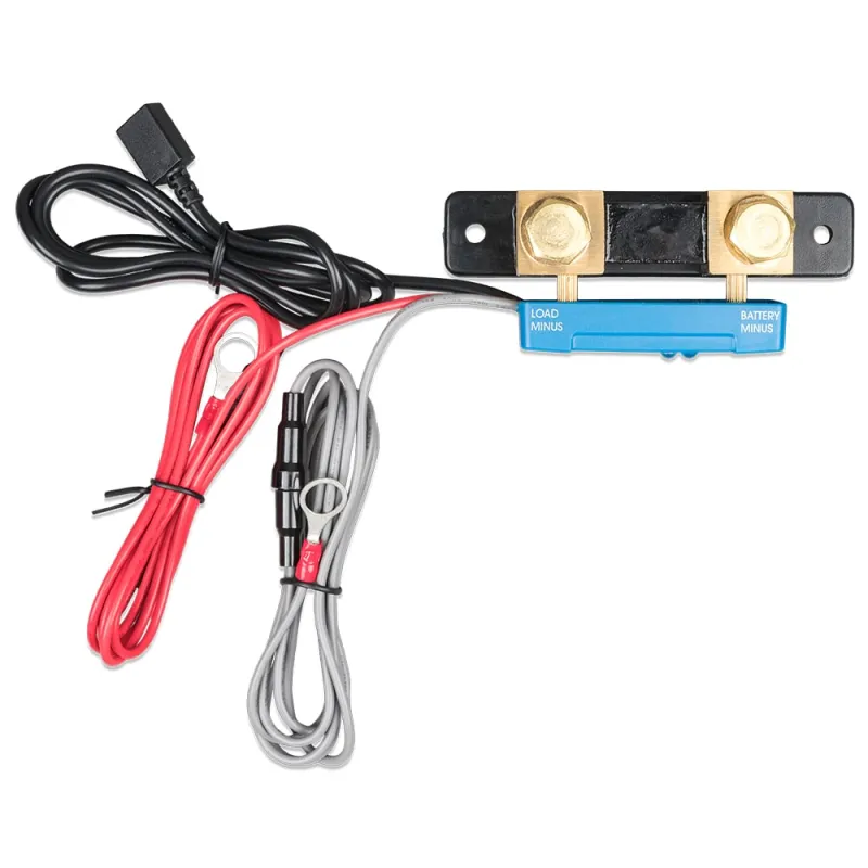 Technische Zeichnung des Victron Energy Shunt 500A/50mV mit Abmessungen.
