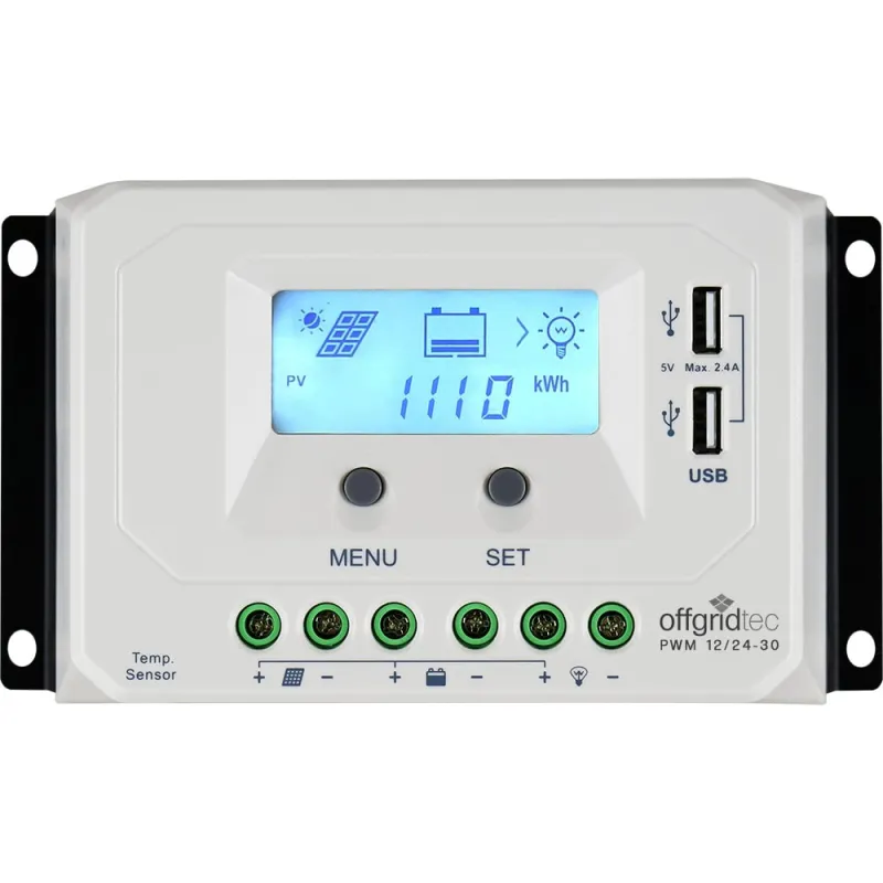 PWM Pro Laderegler 12V/24V 30A USB