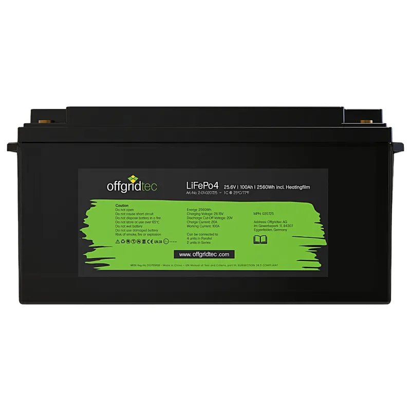 LifePO4 Akku 25,6/100 25,6V 100Ah mit BMS und Heizmatte 2560Wh – Bild 2