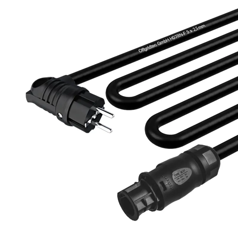 10m Anschlusskabel Mikrowechselwichter mit Betteri BC01 Buchse zu Schukosteckdose (Stecker gewinkelt) – Bild 5