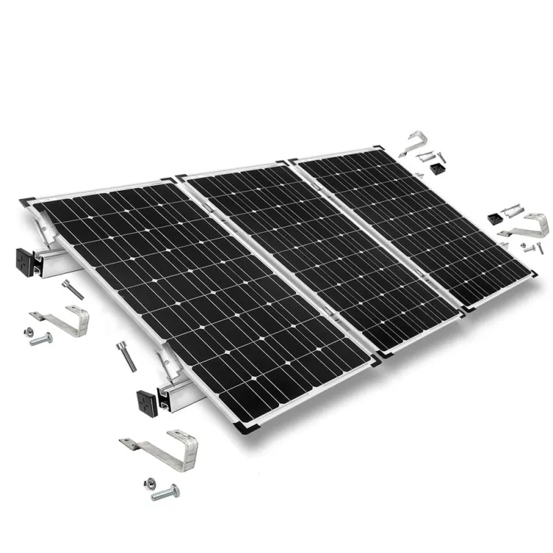 Befestigungskit mit Biberschwanz Dachhaken für Schrägdachmontage 3 Solarpanels Rahmenhöhe 35mm