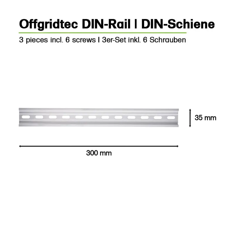 DIN-Schiene 30cm, 3er-Set inkl. 6 Schrauben – Bild 3